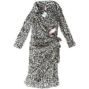 Sweet Pea by Stacy Frati Leopard Print Wrap Dress – Size Lrg